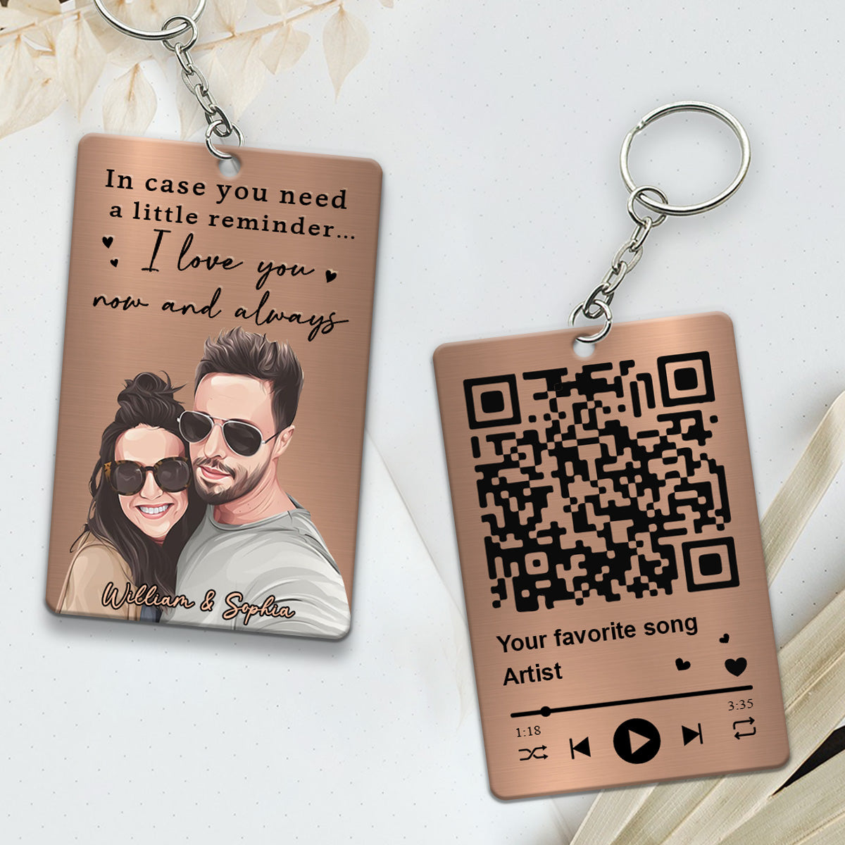 Je t'aime maintenant et pour toujours - Porte-clés personnalisé pour couple « Je t'aime »