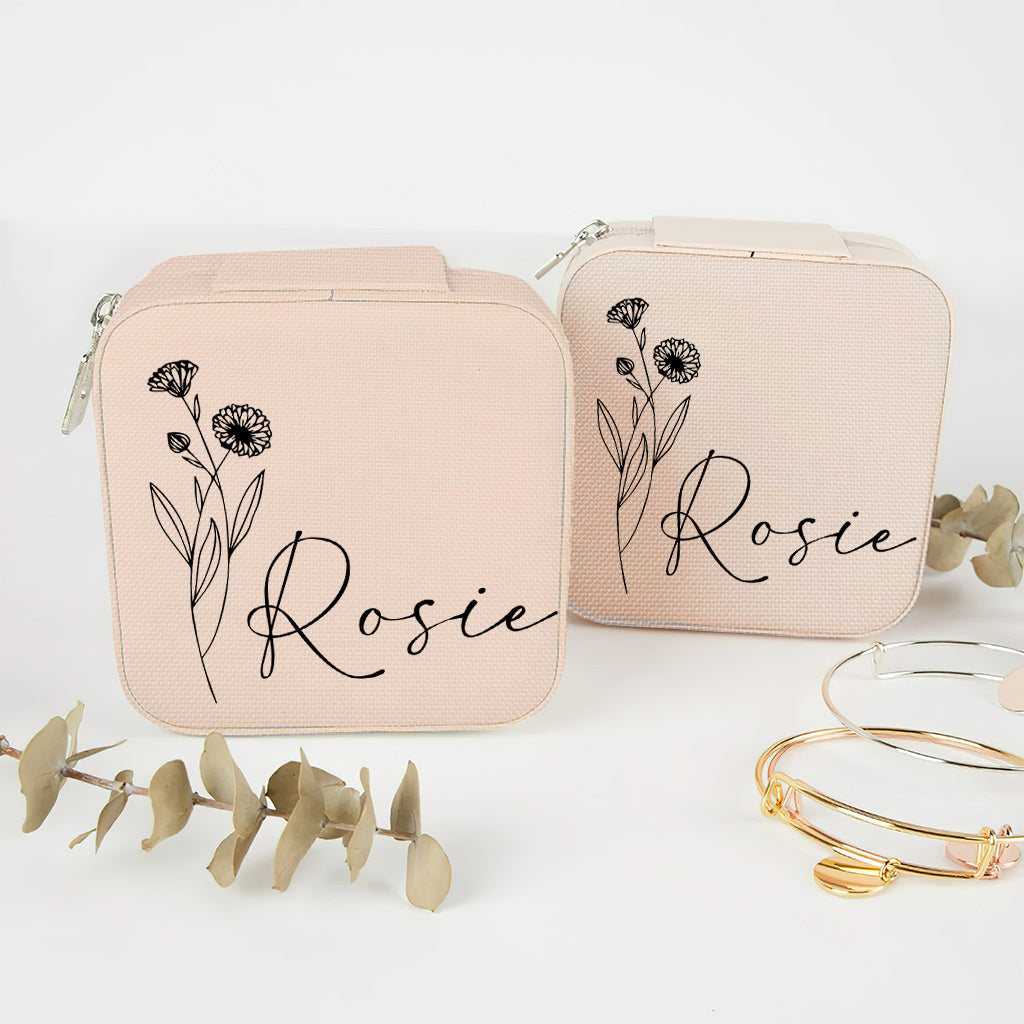 Fleur de naissance - Coffret à bijoux personnalisé pour fille