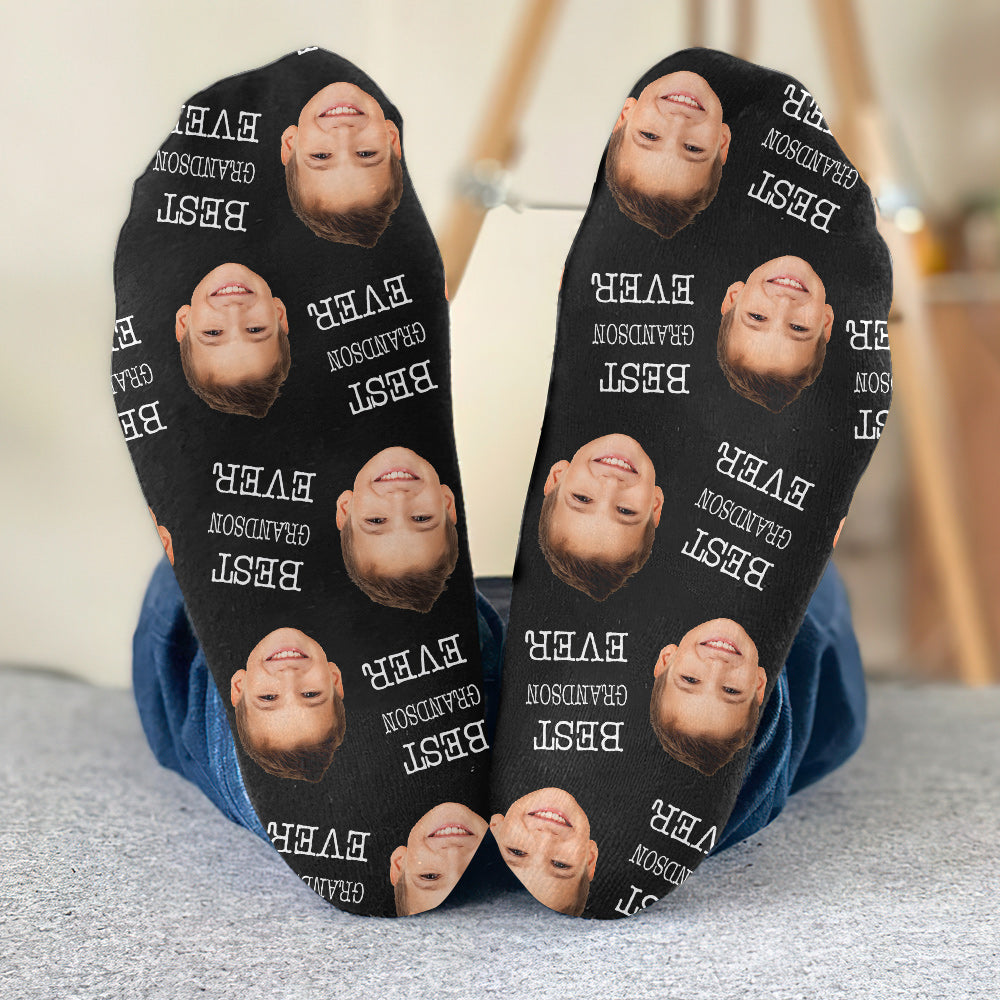 Face personnalisée - Chaussettes personnalisées pour petit-fils