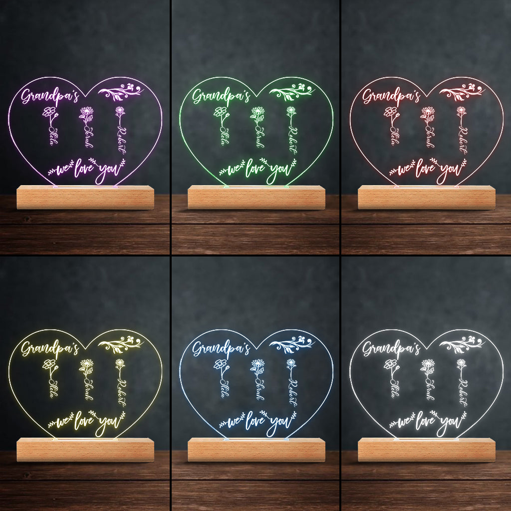 Le Jardin de Maman - Cadeau pour grand-mère, maman, tante, grand-père - Plaque lumineuse personnalisée