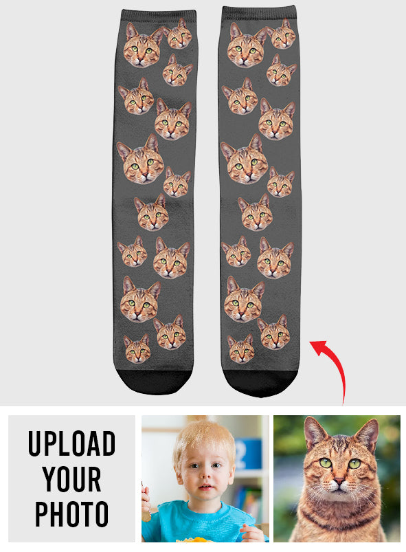 Chaussettes personnalisées pour chat - Face personnalisée