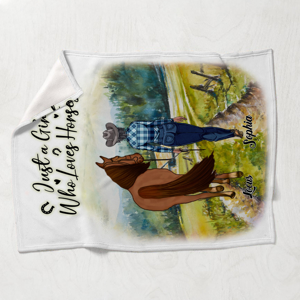 Juste une fille qui aime les chevaux - Couverture à cheval personnalisée