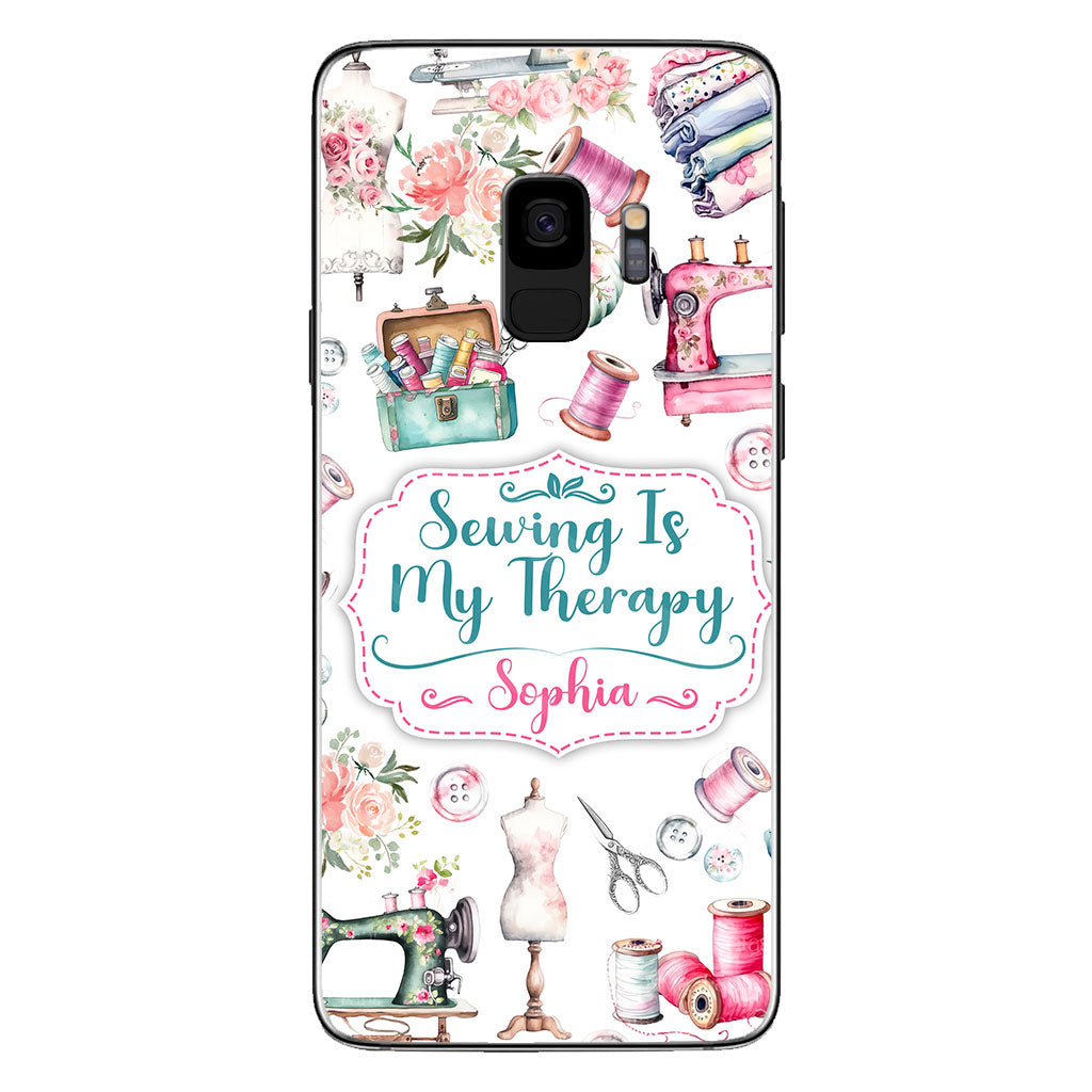 La couture, ma thérapie - Coque de téléphone personnalisée à la couture