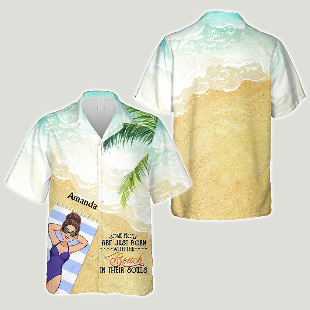 La plage m'appelle et je dois y aller - Cadeau pour amoureux de la mer (ami, sœur, petite amie, épouse, maman, frère, papa, mari, petit ami) - Chemise hawaïenne personnalisée