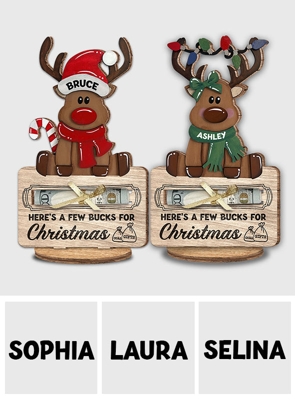 Voici quelques dollars pour Noël - Plaque en bois personnalisée pour la famille