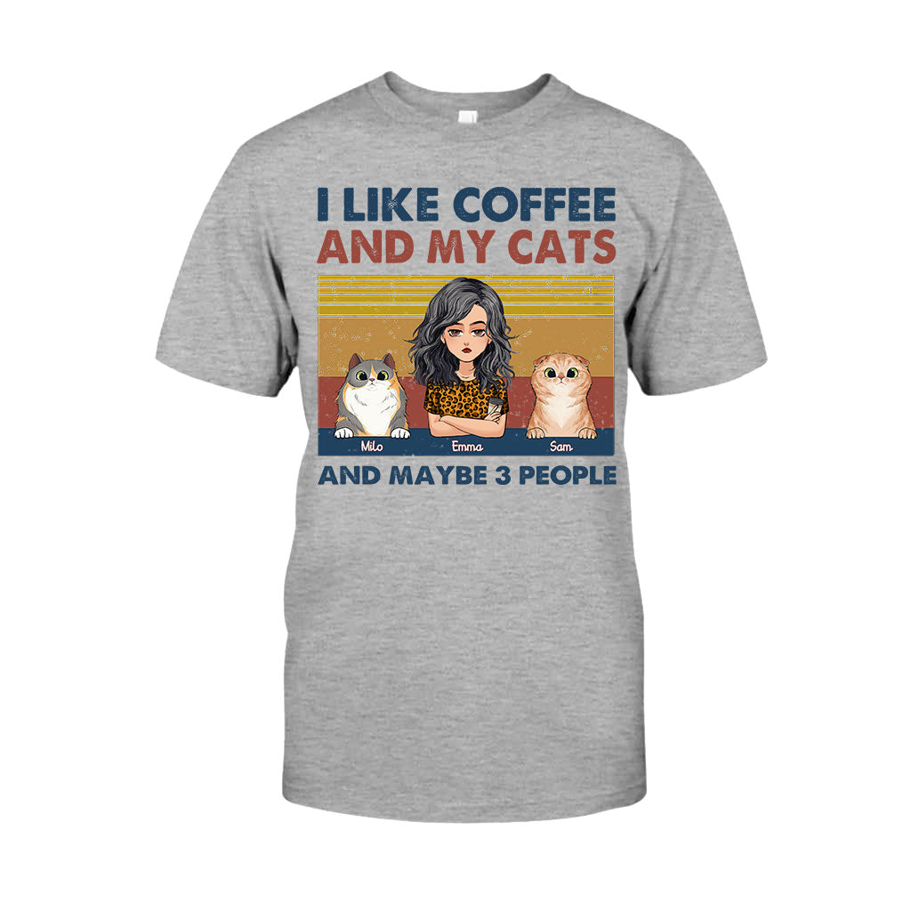 J'aime le café et mon chien - Cadeau pour amoureux des chats - T-shirt et sweat à capuche personnalisés