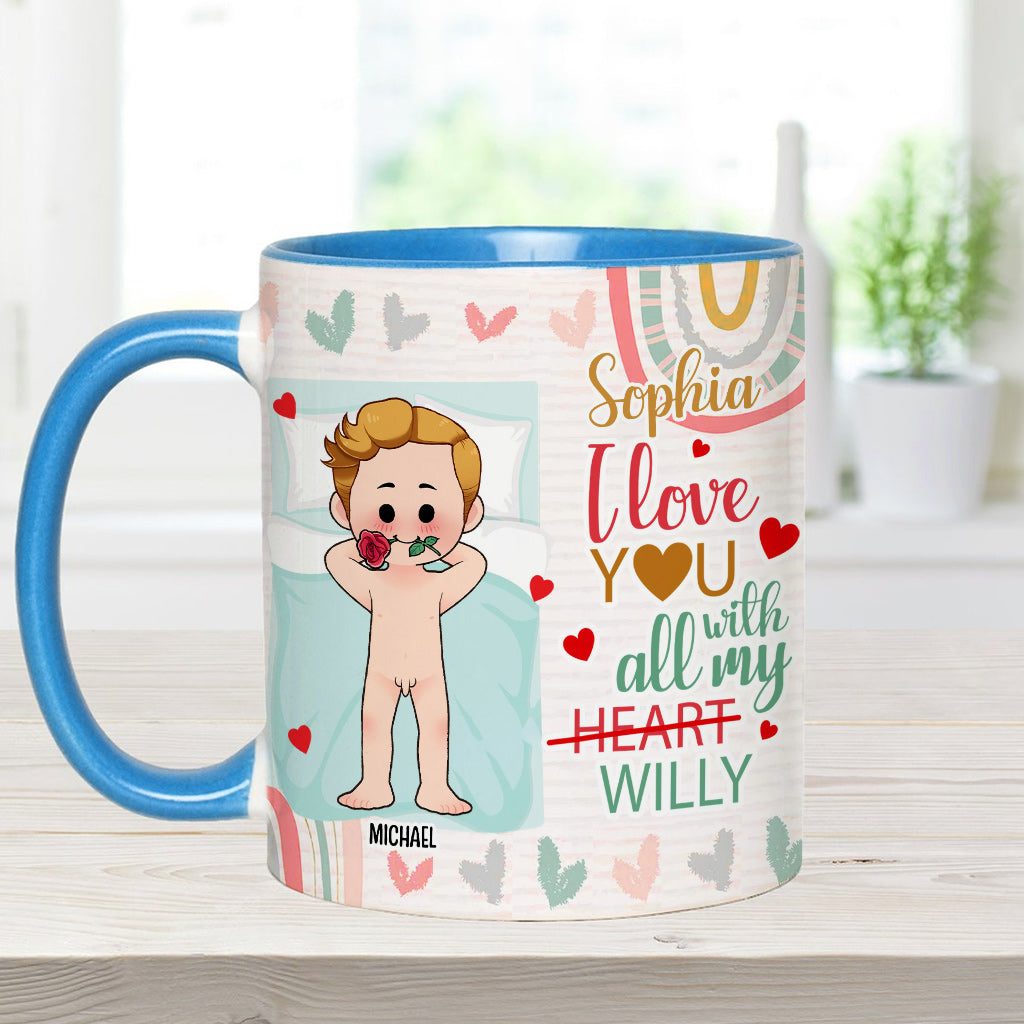 Je t'aime de tout mon cœur - Mug personnalisé pour couple