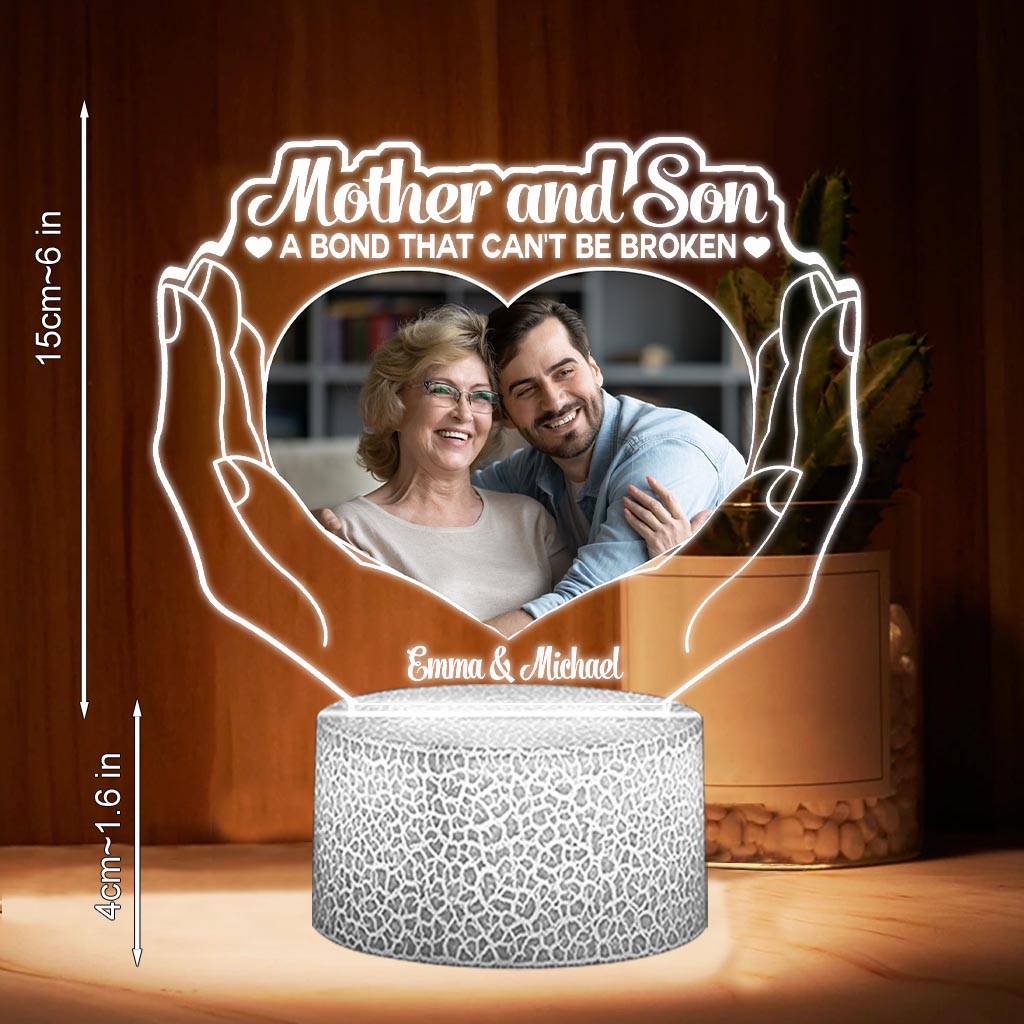 L'amour entre une mère et ses enfants - Cadeau pour maman, fille, fils - Plaque lumineuse personnalisée