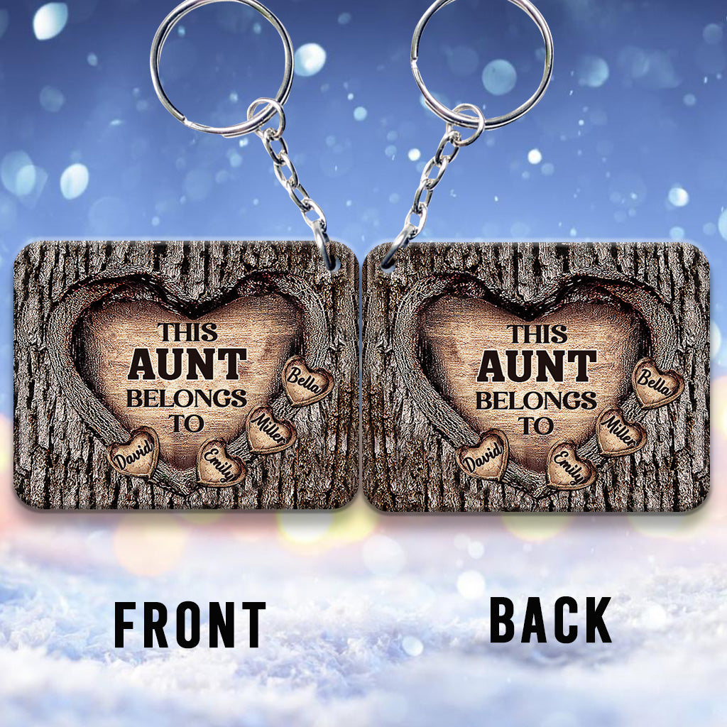 This Dad Belongs To - Gift for dad, grandma, grandpa, mom, uncle, aunt, brother, sister - Personalized Keychain