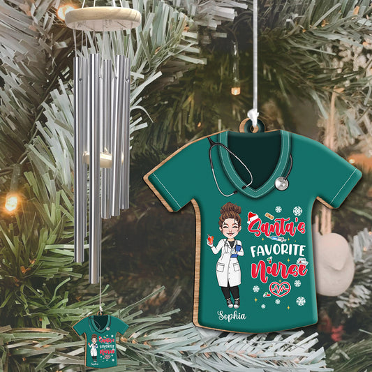 L'infirmière préférée du Père Noël - Carillon éolien personnalisé pour infirmière