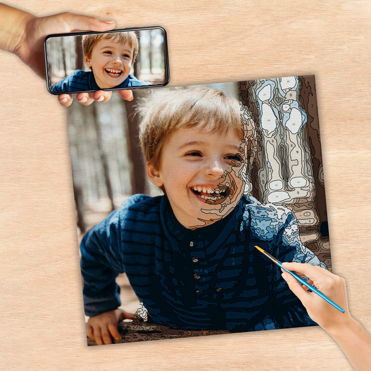 Custom Photo - Personalized grandson Paint By Numbers Kit
