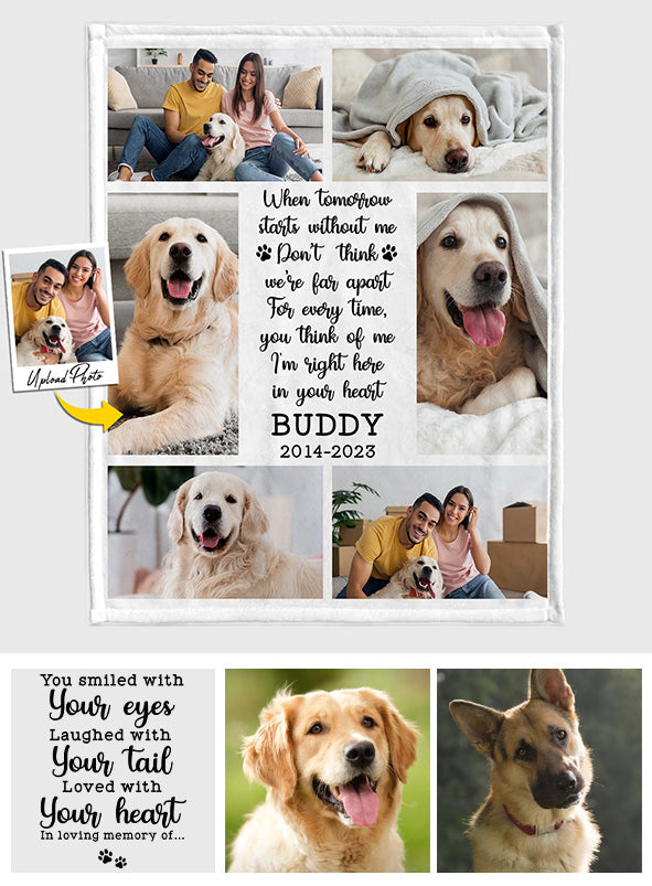 I'm Right Here In Your Heart - Personalized Dog Blanket