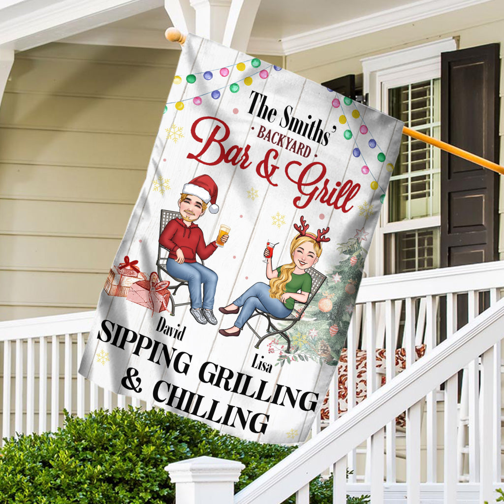 Bar & Grill - Drapeau de jardin personnalisé