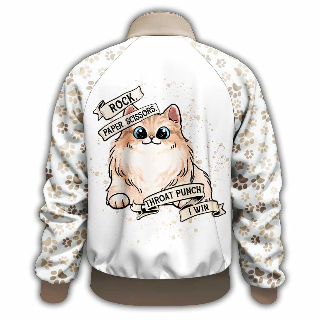 Veste zippée personnalisée pour chat « Pierre-Feuille-Ciseaux »