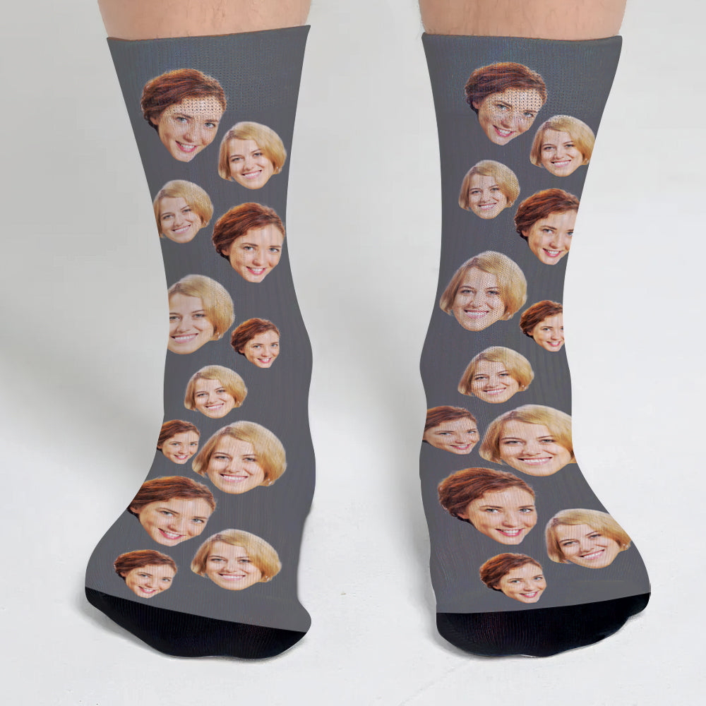 Chaussettes personnalisées pour meilleures amies - Visage personnalisé