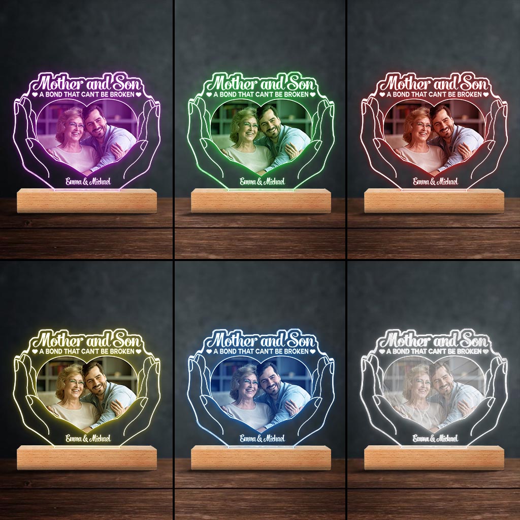 L'amour entre une mère et ses enfants - Cadeau pour maman, fille, fils - Plaque lumineuse personnalisée