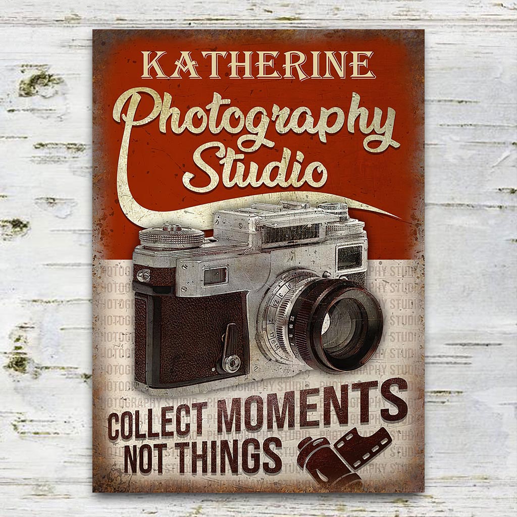 Studio de photographie - Panneau métallique rectangulaire personnalisé