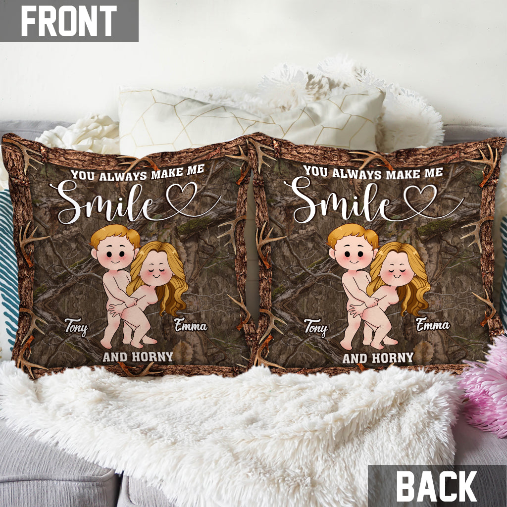 Tu me fais sourire - Coussin décoratif de chasse personnalisé