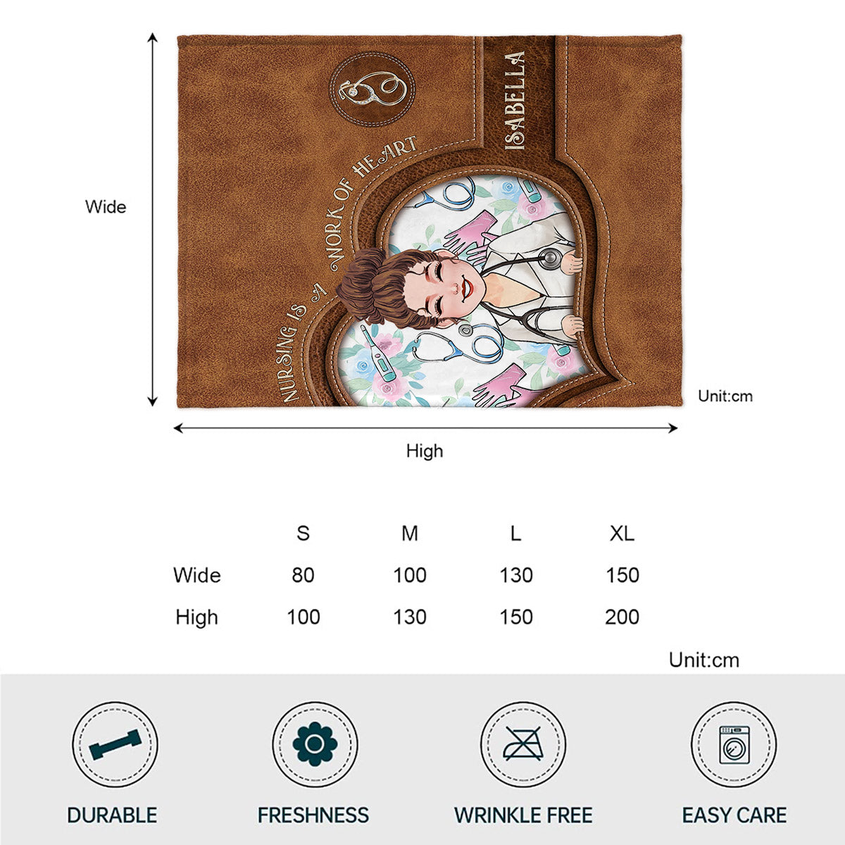 Les soins infirmiers sont un travail de cœur - Couverture personnalisée pour infirmière