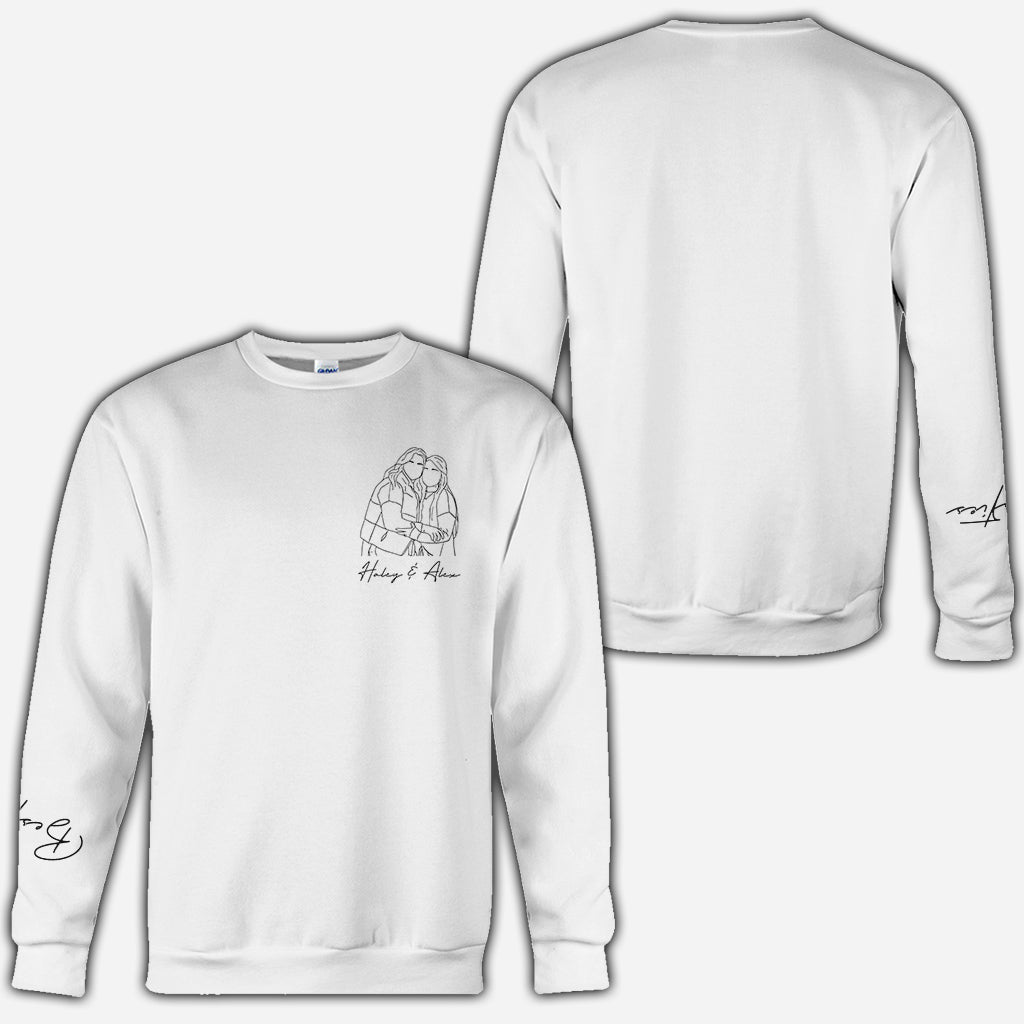 T-shirt personnalisé « Meilleures amies » avec motif au trait