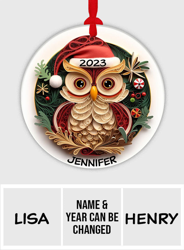 Beautiful Owl - Personalized Owl Ornament