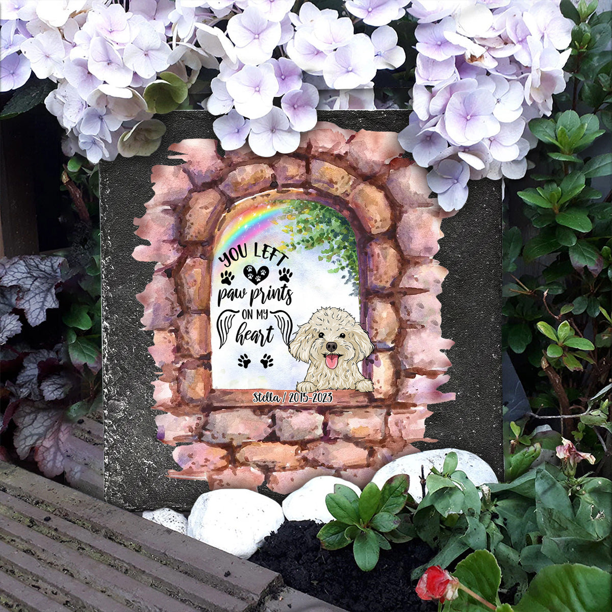 Plus à mes côtés - Pierre carrée personnalisée pour chien