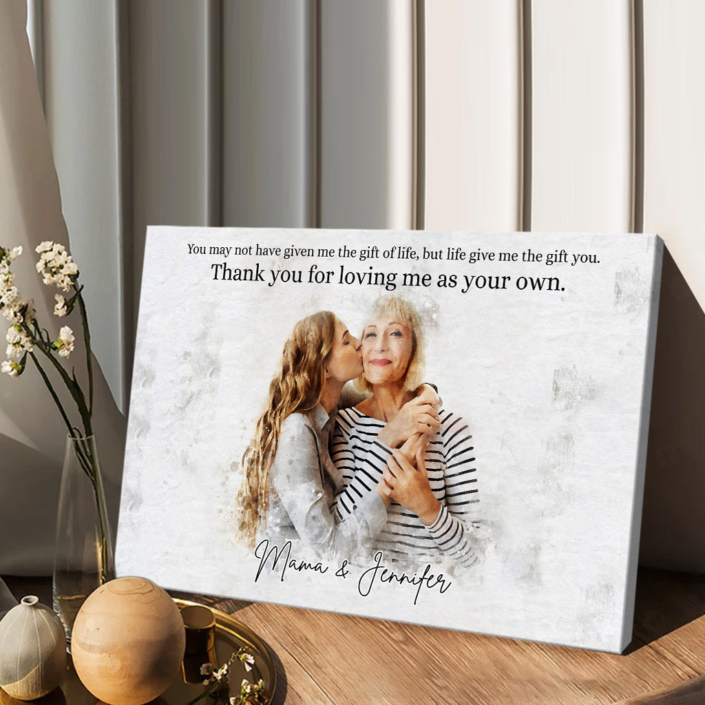 Portrait aquarelle de la belle-mère - Toile et affiche personnalisées pour la belle-mère