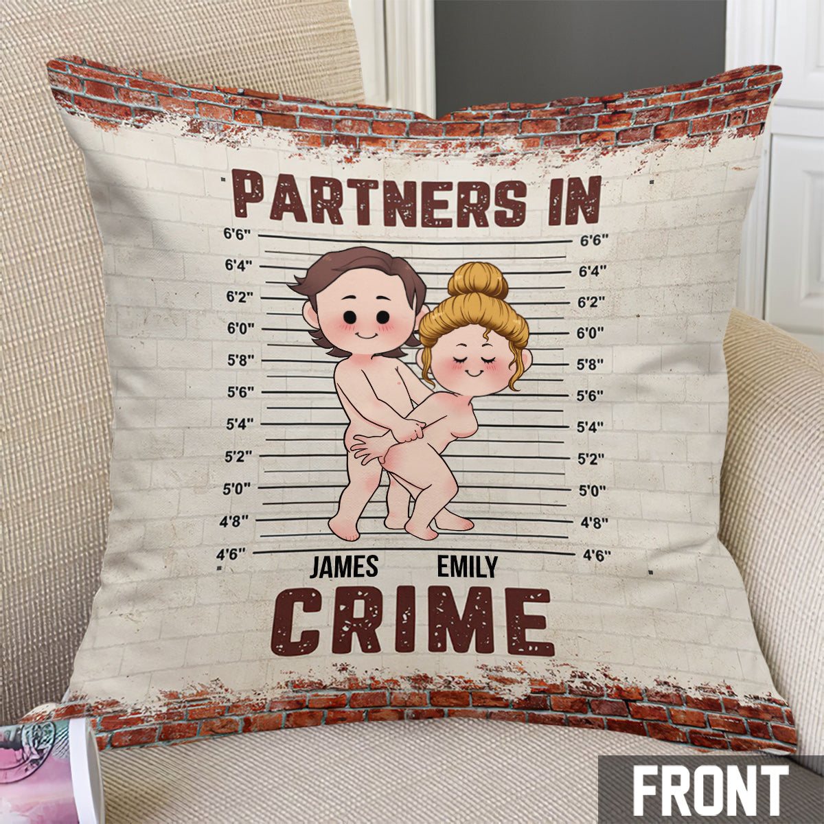 Complices - Coussin décoratif personnalisé pour couple
