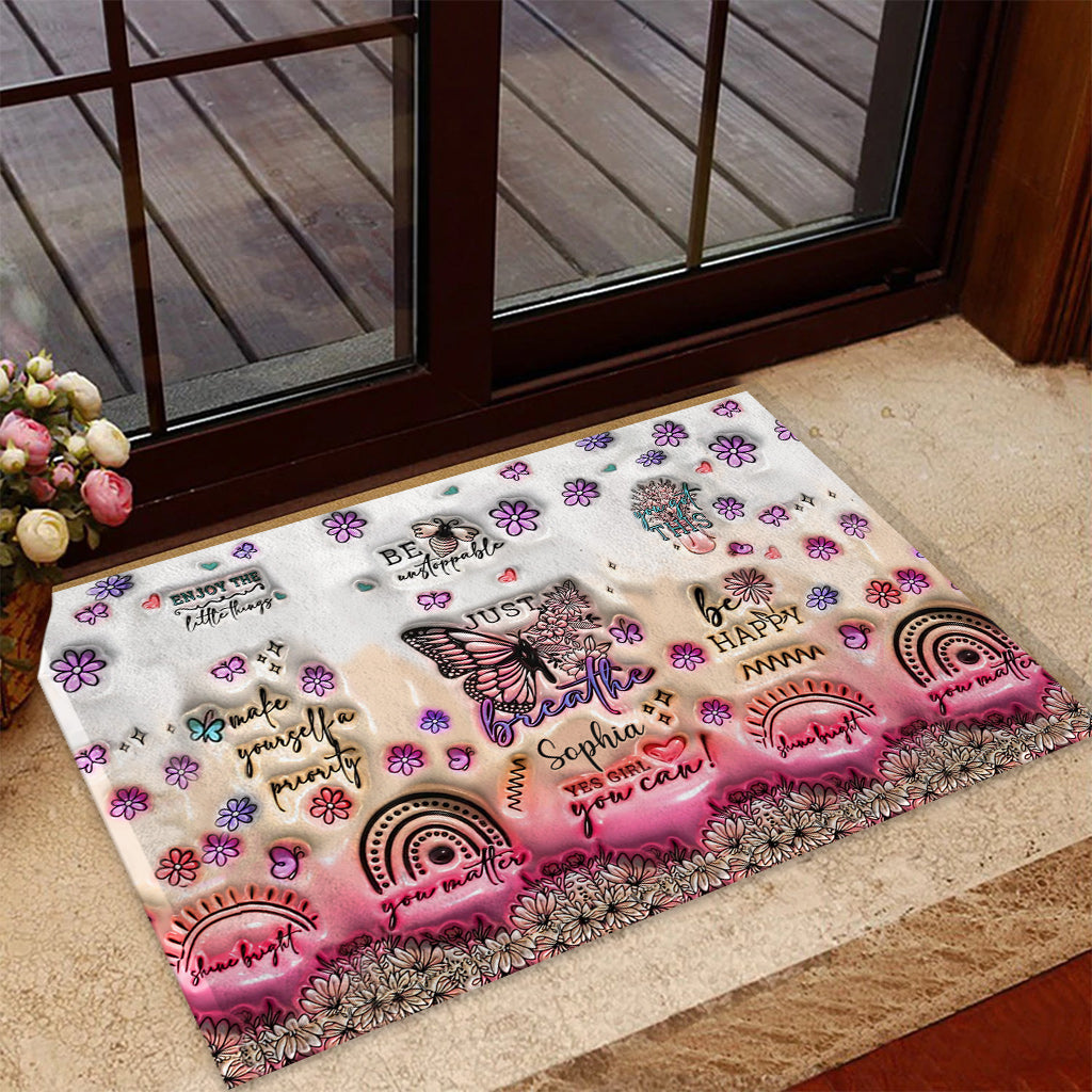 Paillasson papillon à affirmations positives - Paillasson papillon personnalisé