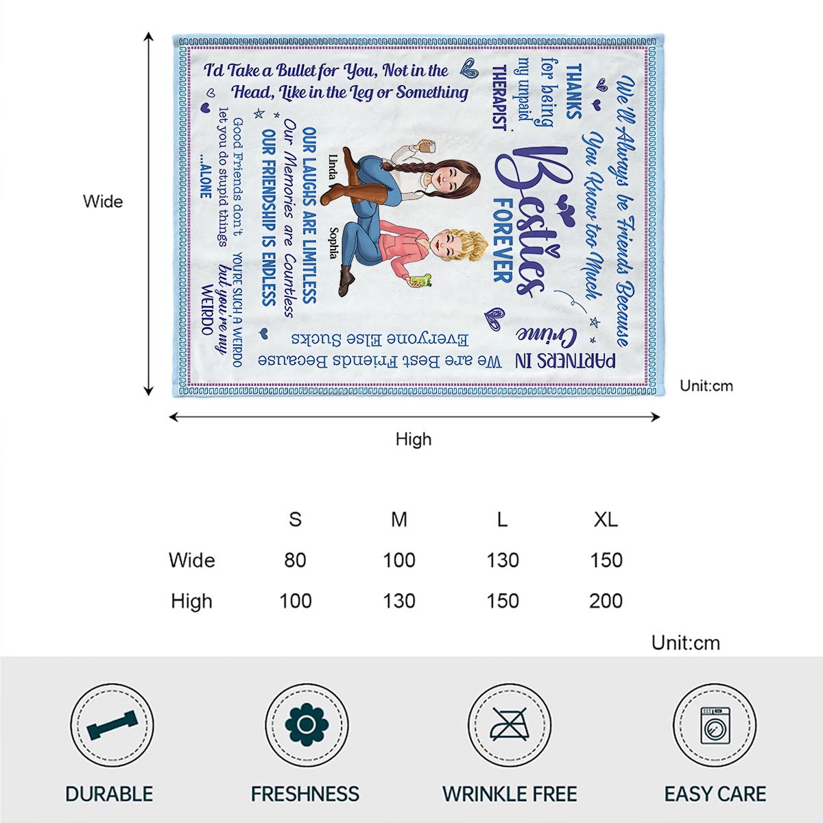 Besties Forever - Personalized Bestie Blanket