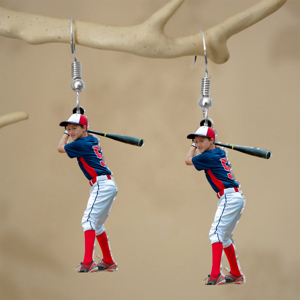 Personalized Photo Earrings - Baseball gift for mom - Personalized Earrings