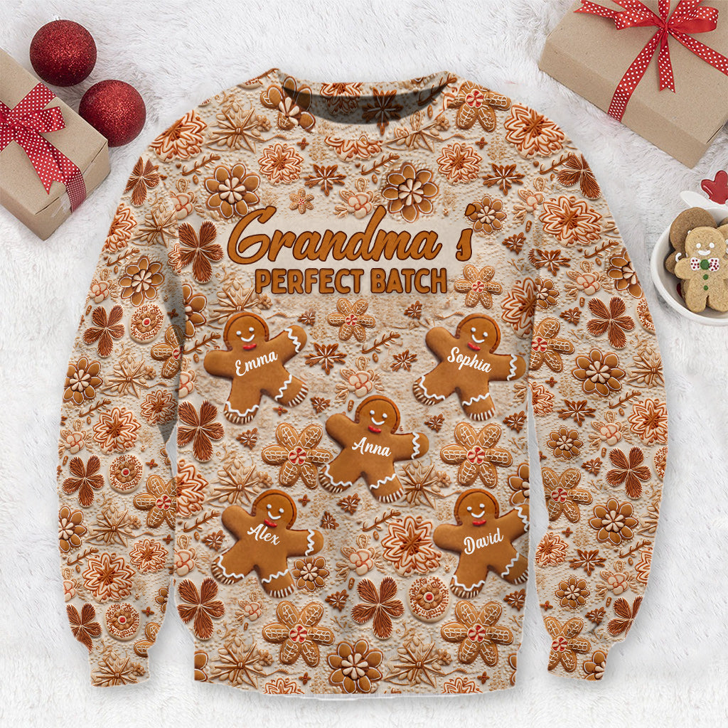Grandma's Perfect Batch - Gift for grandma - Personalized Ugly Sweater
