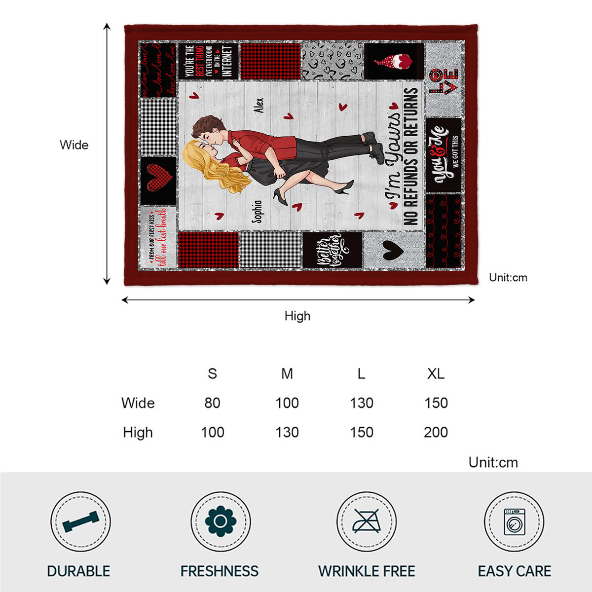 Je suis à toi. Ni remboursement ni retour - Cadeau pour petit ami, petite amie, mari, femme - Couverture personnalisée