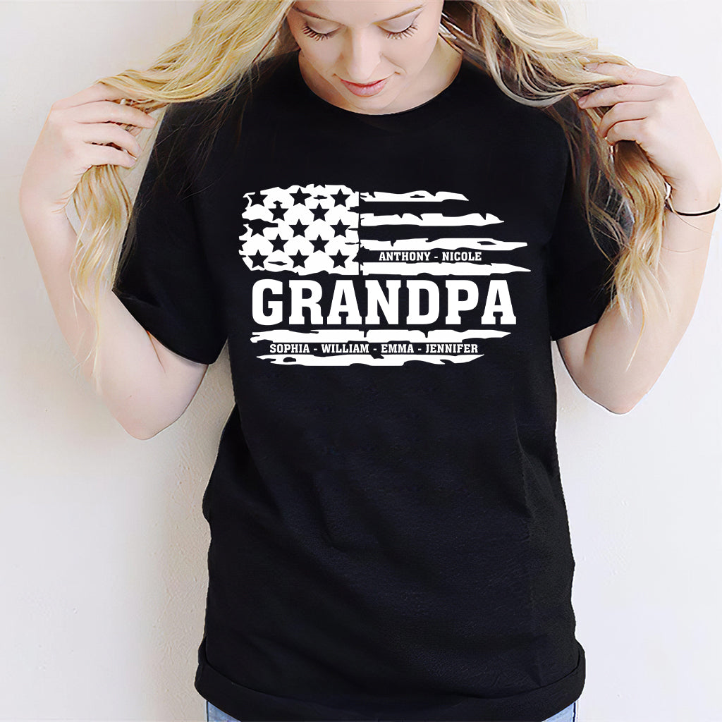 T-shirt et sweat à capuche personnalisés « Grand-père drapeau américain »