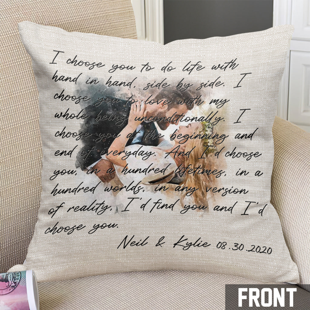 Je te choisis - Coussin décoratif personnalisé pour couple