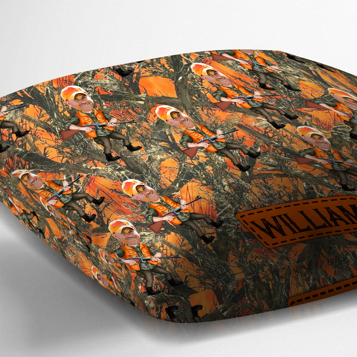 Coussin décoratif personnalisé avec photo de chasseur