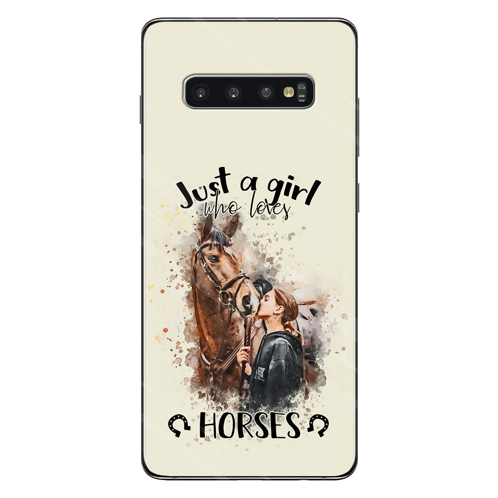 Une fille qui aime les chevaux - Coque de téléphone personnalisée avec motif cheval