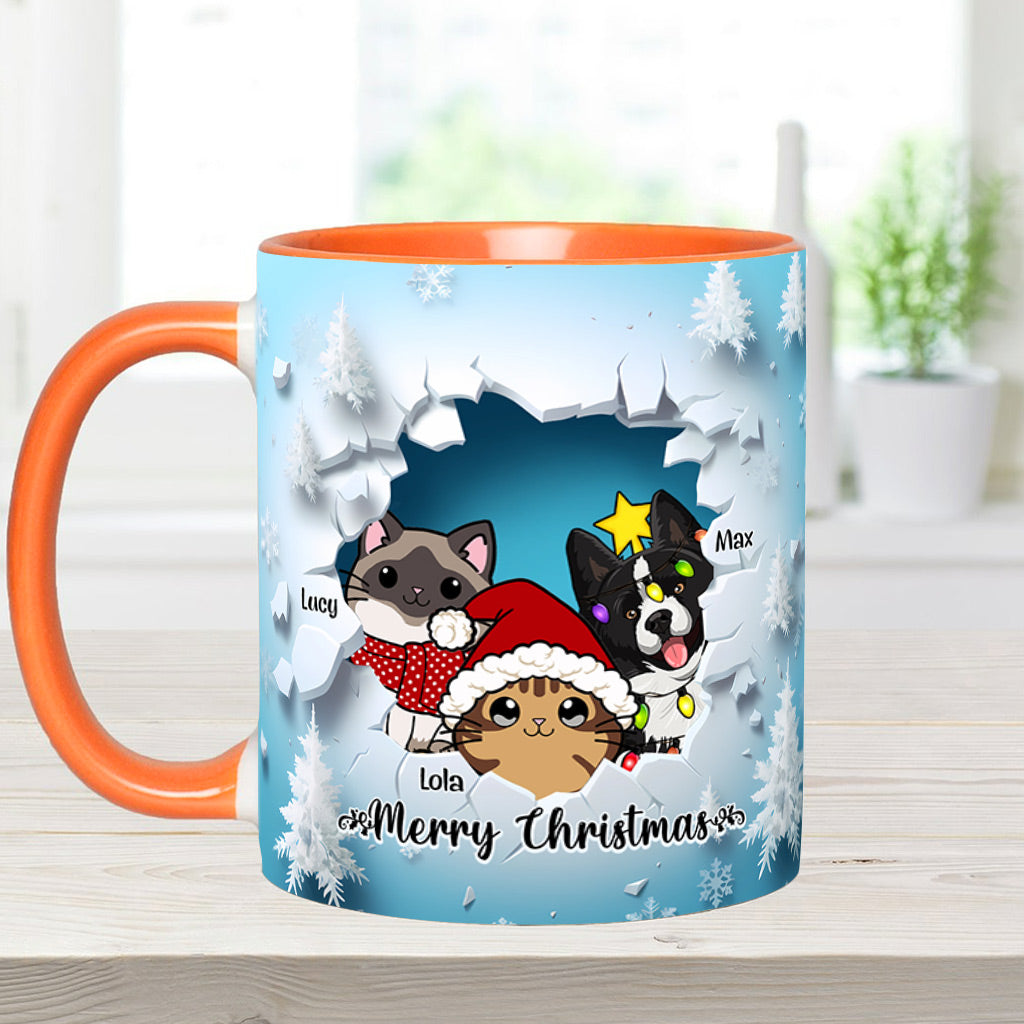 Meowy Christmas - Personalized Cat Accent Mug