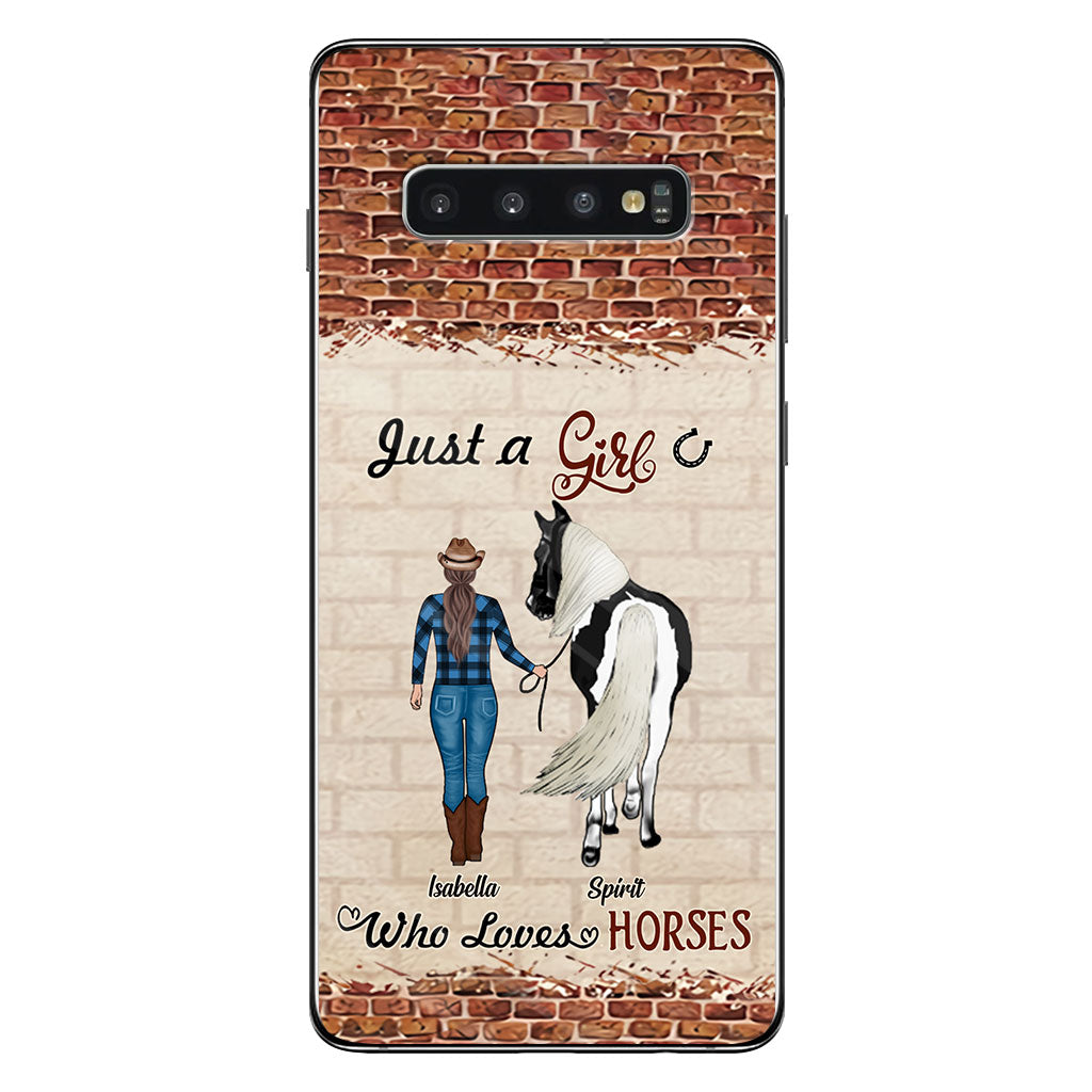Une fille qui aime les chevaux - Coque de téléphone personnalisée avec motif cheval