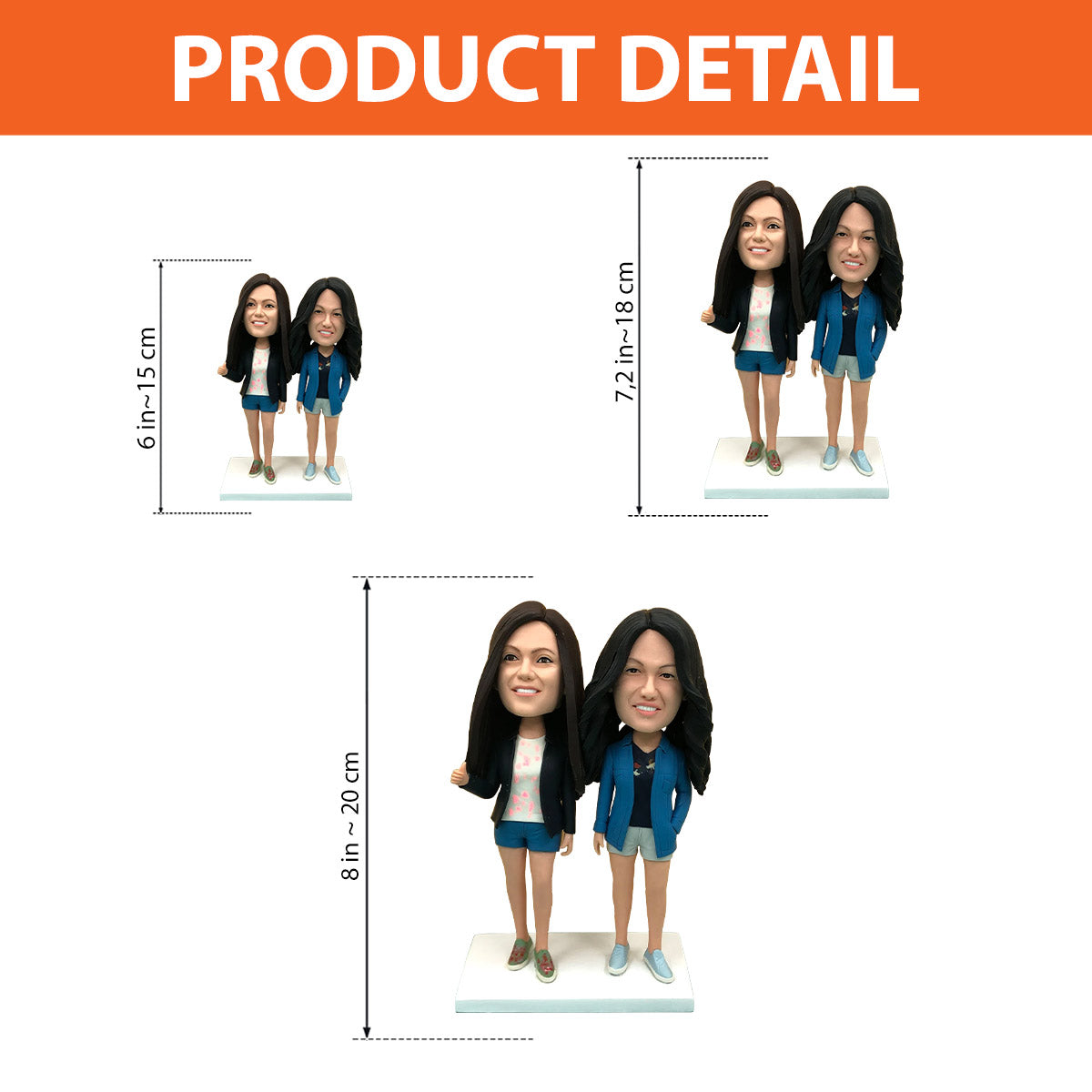 Figurine personnalisée - Figurine à tête oscillante personnalisée pour frère/sœur