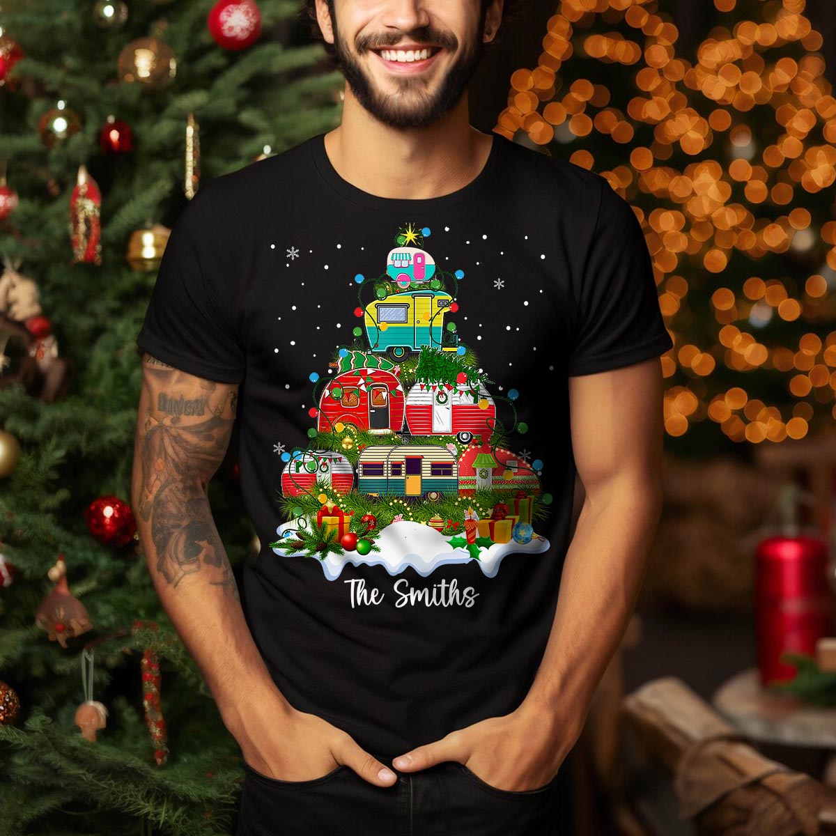 Joyeux Noël au camping ! - T-shirt et sweat à capuche personnalisés pour le camping