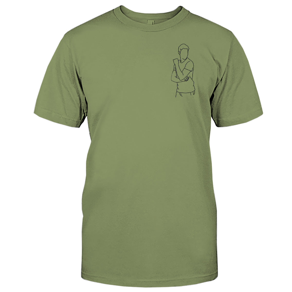 T-shirt brodé personnalisé avec motif de ligne - T-shirt brodé personnalisé pour fils