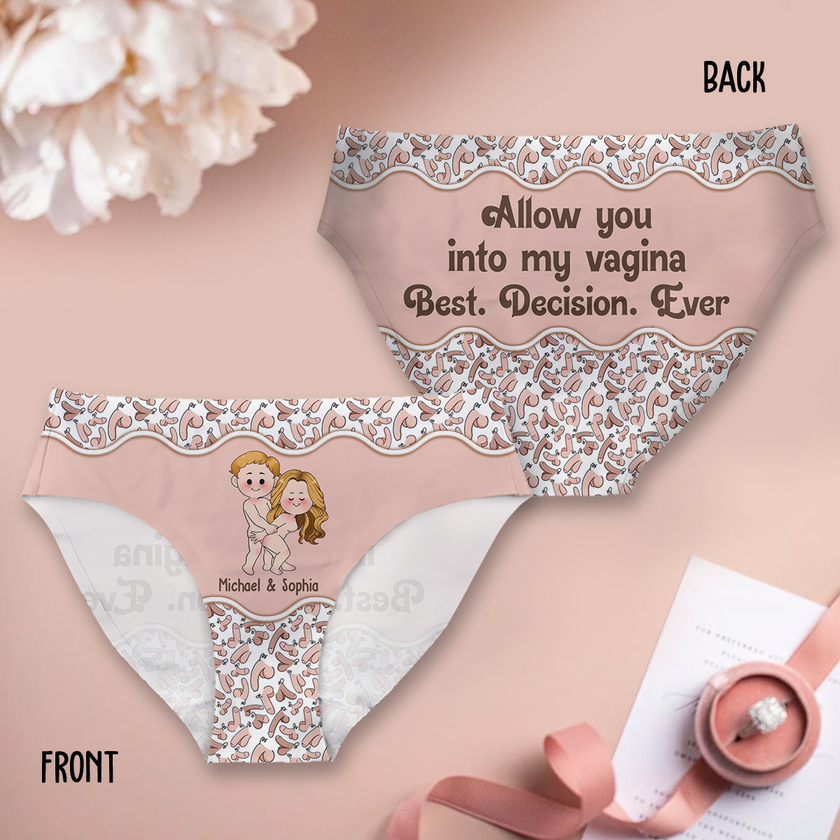 Best Decision Ever - Personalized Couple Women Briefs