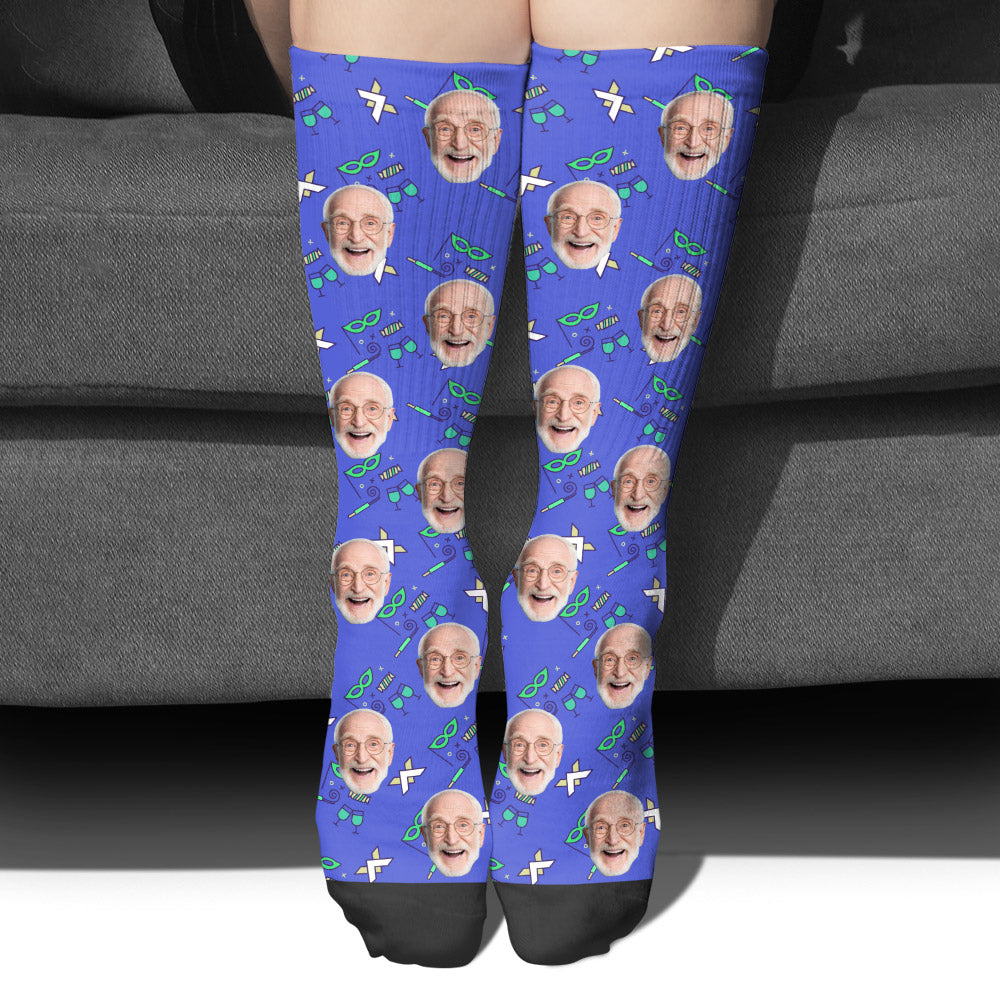 Chaussettes personnalisées pour grand-père - Motifs de fête personnalisés