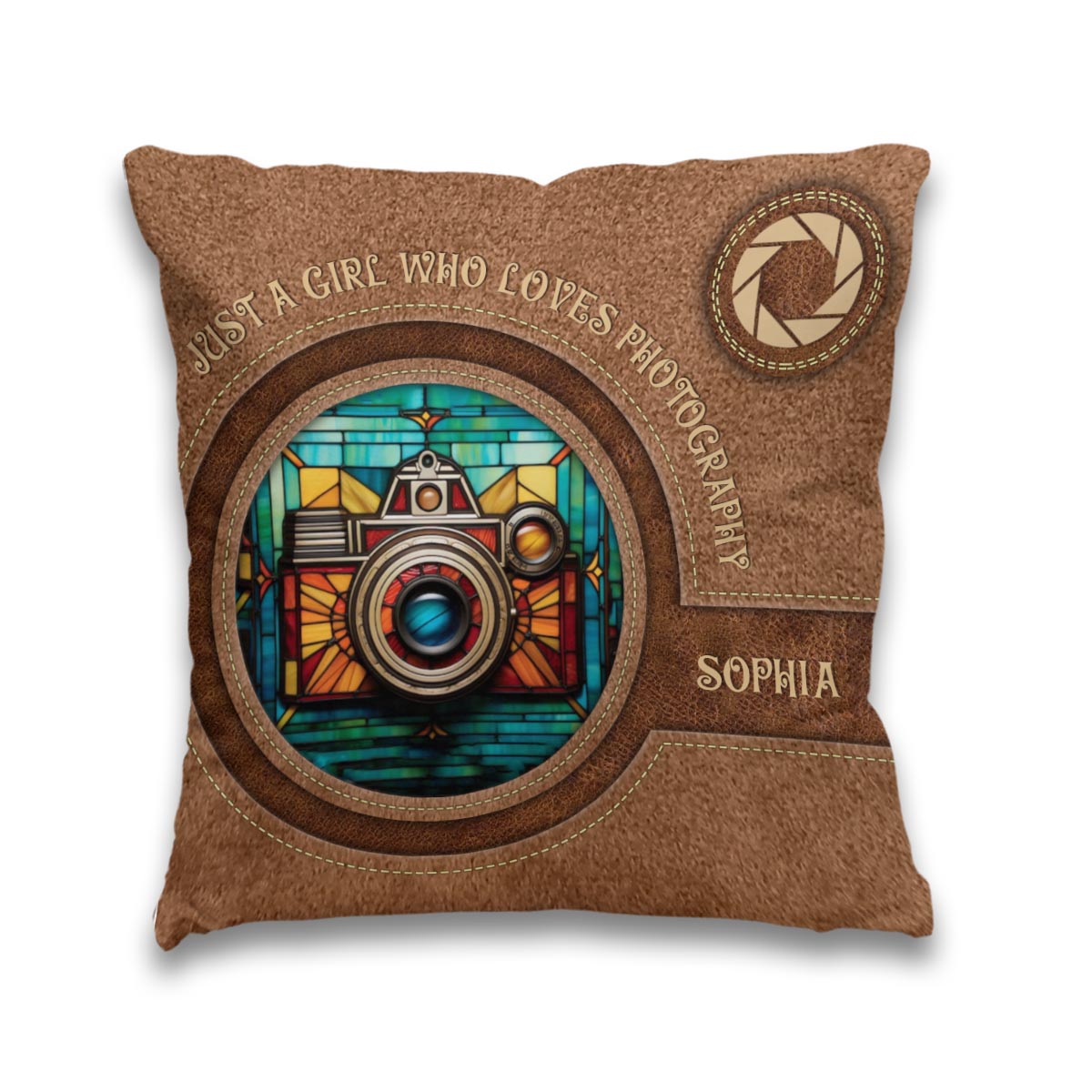 Coussin décoratif personnalisé « Juste une fille qui aime la photographie »