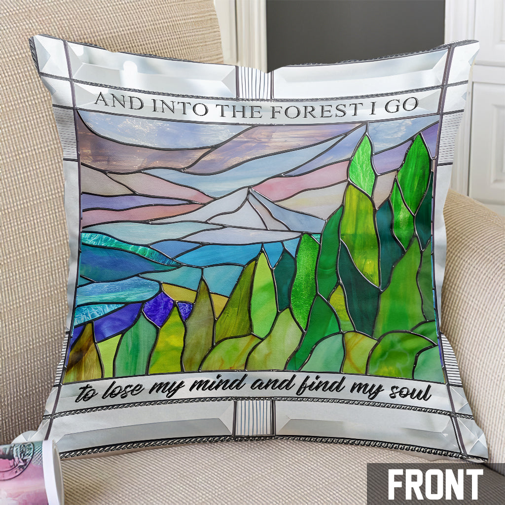 Et je m'enfonce dans la forêt - Coussin décoratif de randonnée