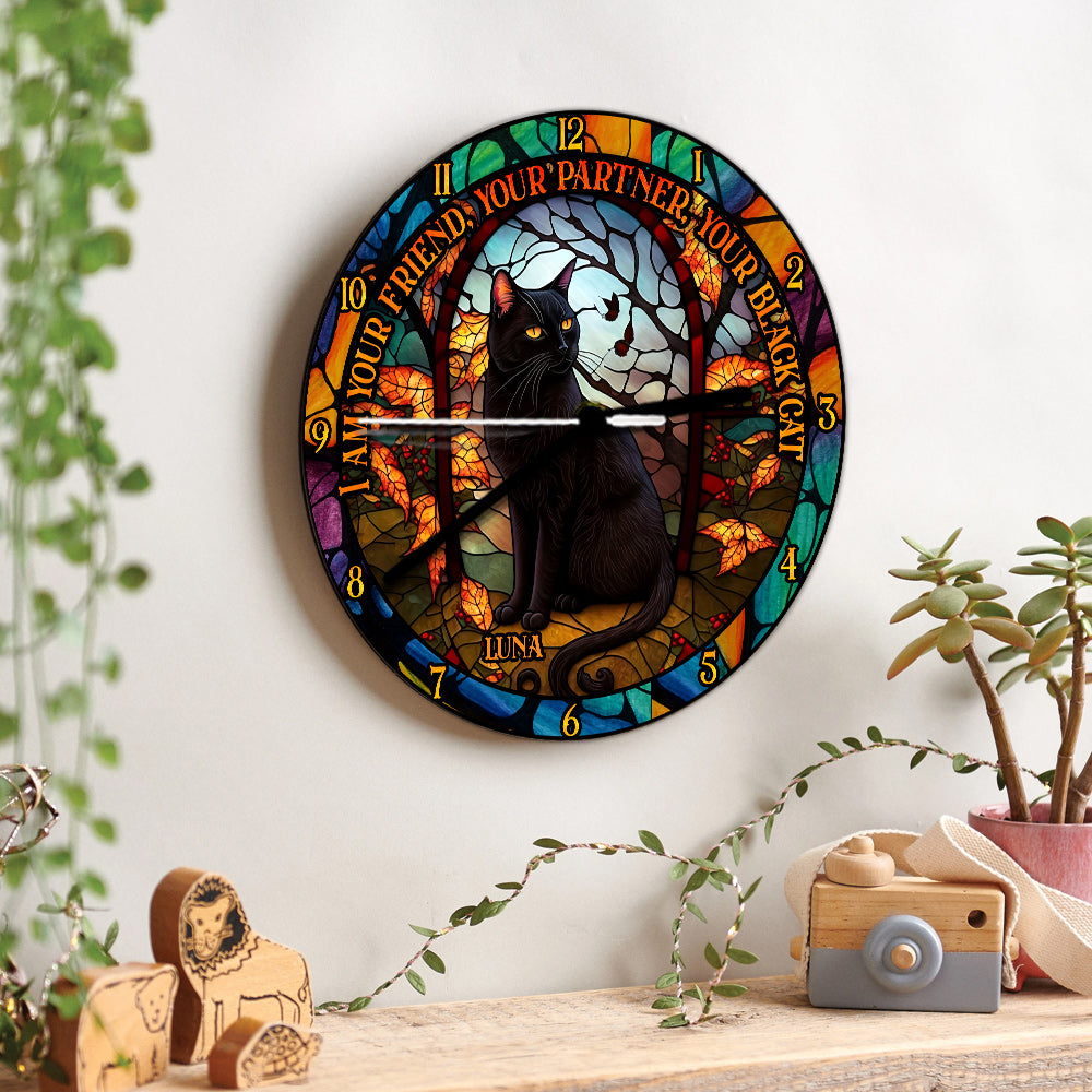Horloge murale personnalisée Chat Noir