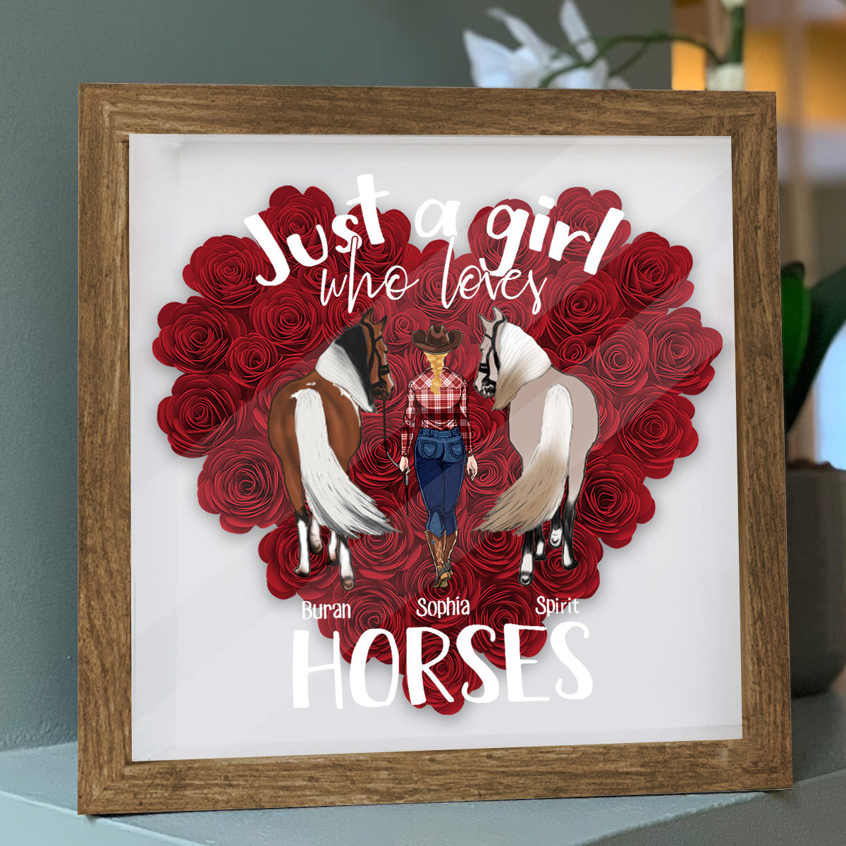 Juste une fille qui aime les chevaux - Boîte à fleurs personnalisée avec motif cheval