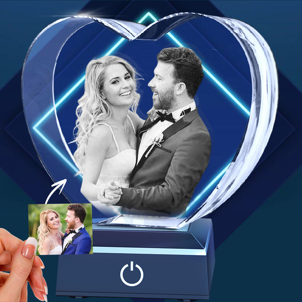 Photo personnalisée sur verre gravée au laser - Couple