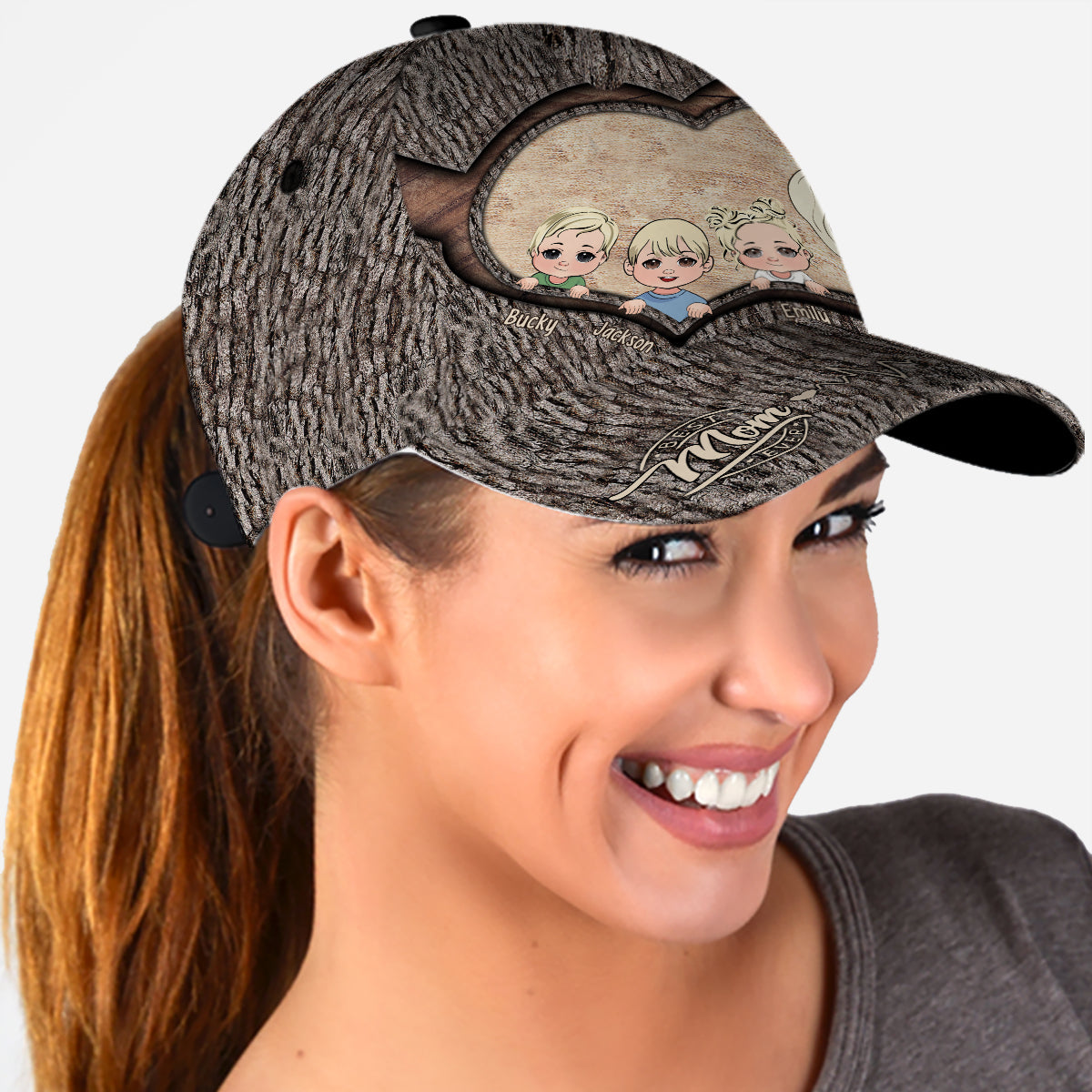 Chaque fois que vous touchez ce cœur - Cadeau pour papa, grand-mère, grand-père, maman, oncle, tante, frère, sœur - Casquette classique personnalisée